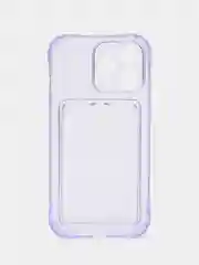 Лавандовый чехол для iPhone 7/8 Plus/XR/11/12/13/Pro/Pro Max, силиконовый, с карманом для карт