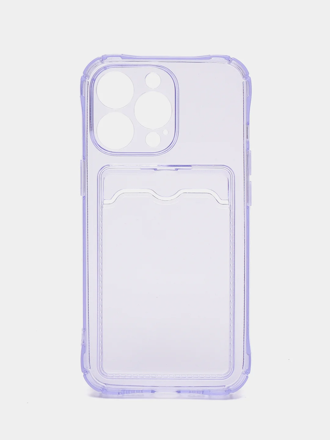 Лавандовый чехол для iPhone 7/8 Plus/XR/11/12/13/Pro/Pro Max, силиконовый, с карманом для карт