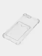 Чехол с карманом для карт iPhone 11/XR/12/13/XS/6s/7/8/SE/Pro/Max/Plus/mini, силиконовый