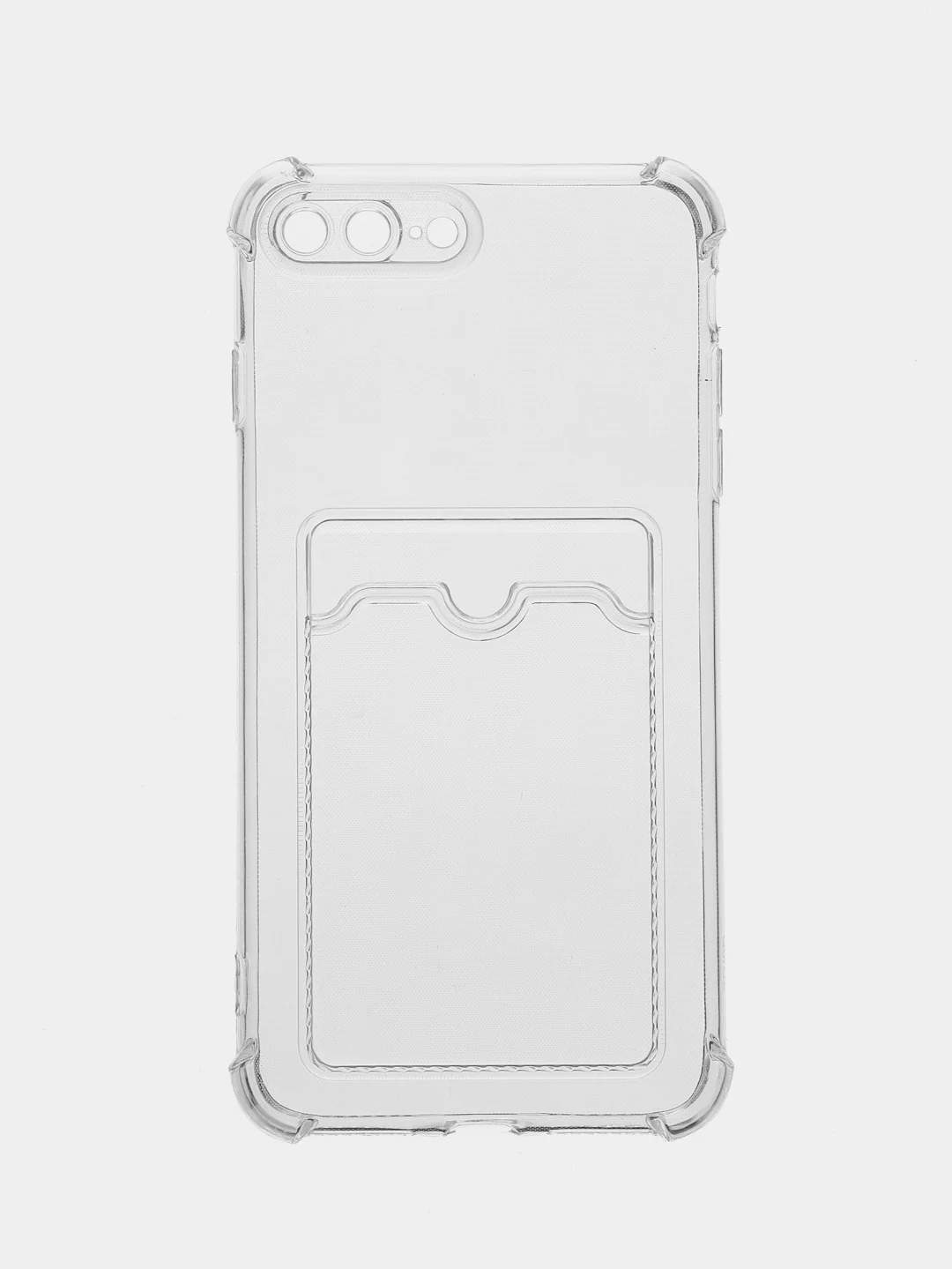 Чехол с карманом для карт iPhone 11/XR/12/13/XS/6s/7/8/SE/Pro/Max/Plus/mini, силиконовый