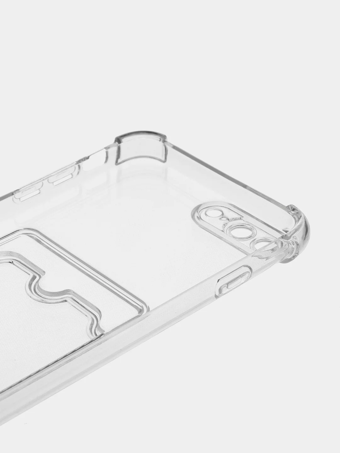 Чехол с карманом для карт iPhone 11/XR/12/13/XS/6s/7/8/SE/Pro/Max/Plus/mini, силиконовый