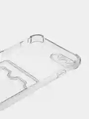 Чехол с карманом для карт iPhone 11/XR/12/13/XS/6s/7/8/SE/Pro/Max/Plus/mini, силиконовый