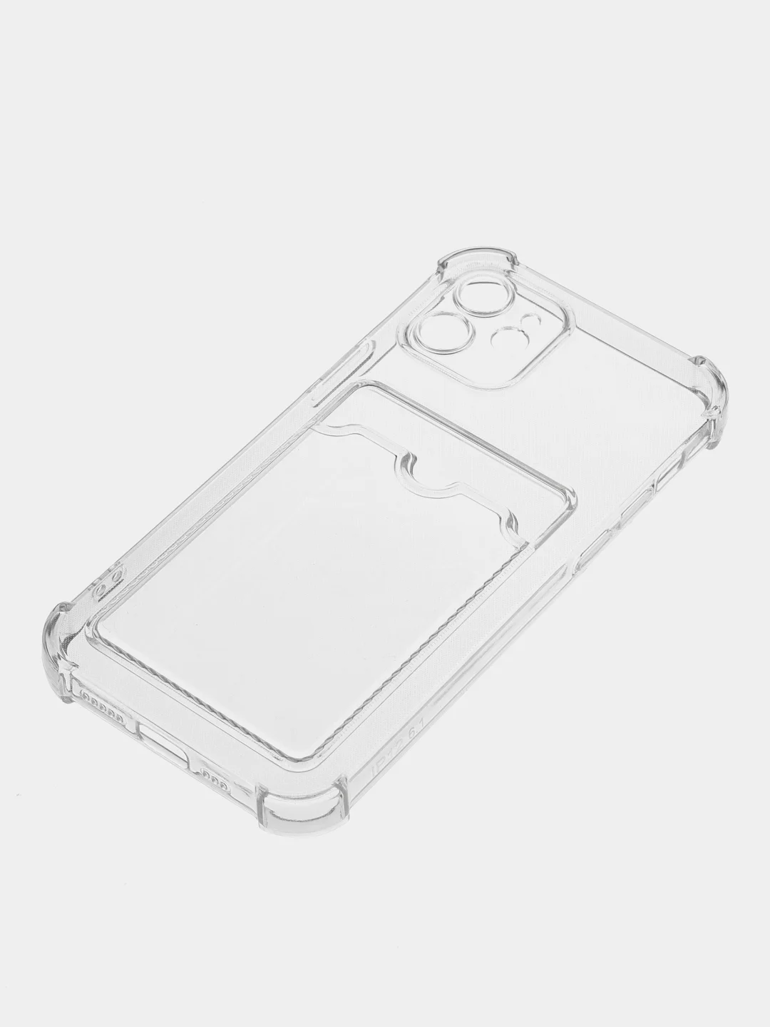 Прозрачный чехол для iPhone XR, 11, 12, 13, Pro, Pro Max, прозрачный силикон, с карманом для карт