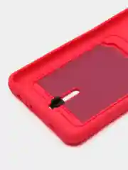 Тёмно-розовый чехол Samsung Galaxy A12 / M12, Самсунг Галакси А12 / М12 силиконовый с карманом для карты