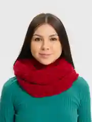 Шарф-снуд женский, малиновый, вязаный