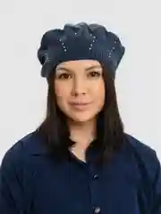 Темно-синий берет женский