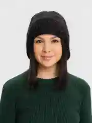 Черный шапка женская с ушками