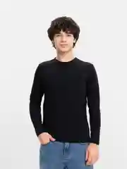 Черный мужской лонгслив белый
