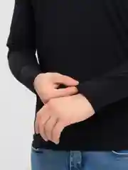 Черный мужской лонгслив белый