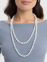 Белый бусы длинные
