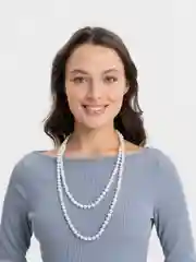 Белый бусы длинные