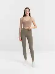 Зелёный хаки лосины в рубчик, легинсы женские