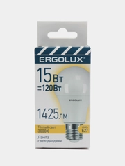 Лампа светодиодная Ergolux Е27, 15 Вт, LED-A60-15W-E27