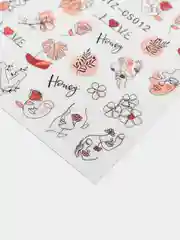 Коралловый набор - наклейки слайдеры на клеевой основе для ногтей и маникюра, 3 шт