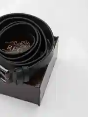 Прозрачный ремень мужской из натуральной цельной кожи, цвет черный