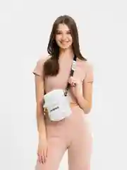 Белый сумка через плечо, спортивная, холщовая ткань, унисекс