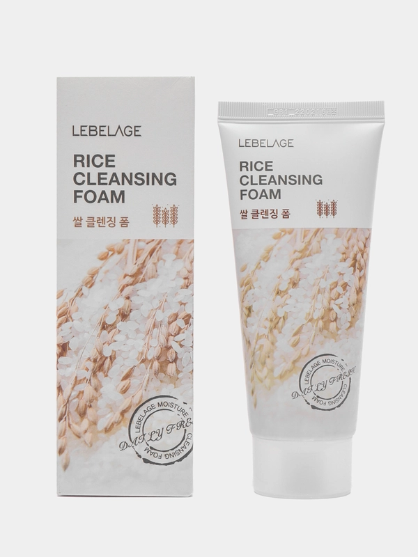 Пенка для умывания с экстрактом риса LEBELAGE CLEANSING FOAM RICE 100 мл