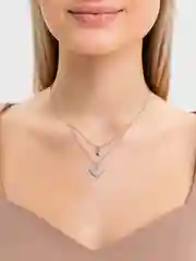 Серебряный цепочка на шею, многослойная