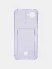 Лавандовый чехол для Realme C30 C30s Narzo 50i Prime Реалми С30 Нарзо прозрачный с карманом для карты