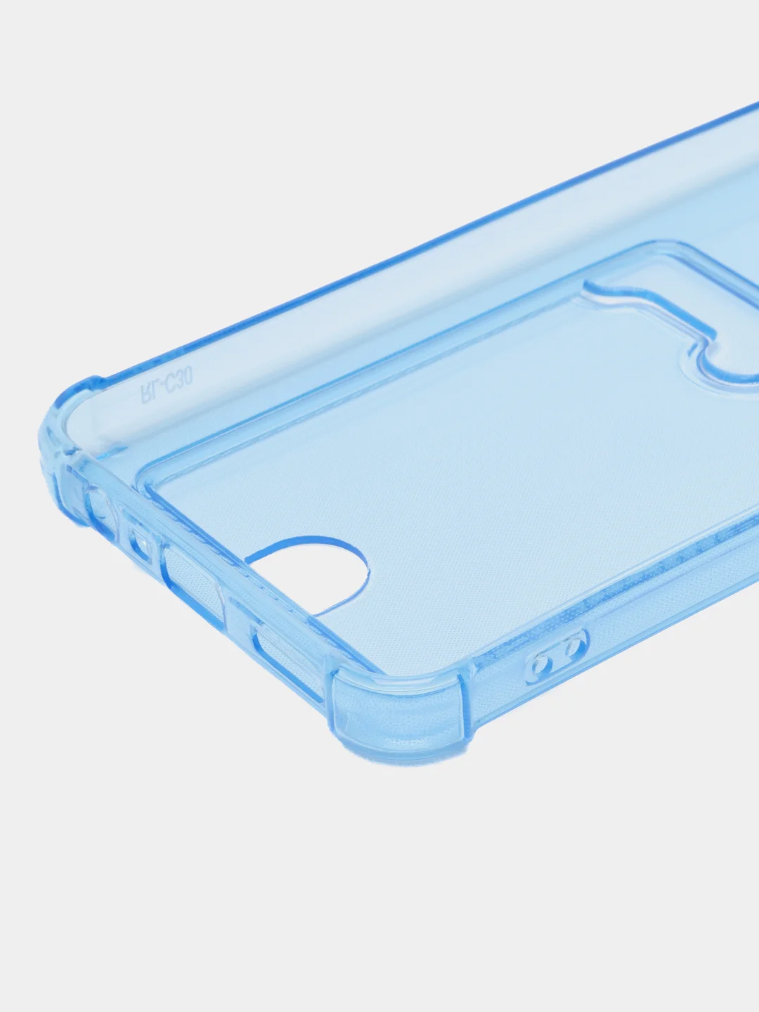 Голубой чехол для Realme C30 C30s Narzo 50i Prime Реалми С30 Нарзо прозрачный с карманом для карты