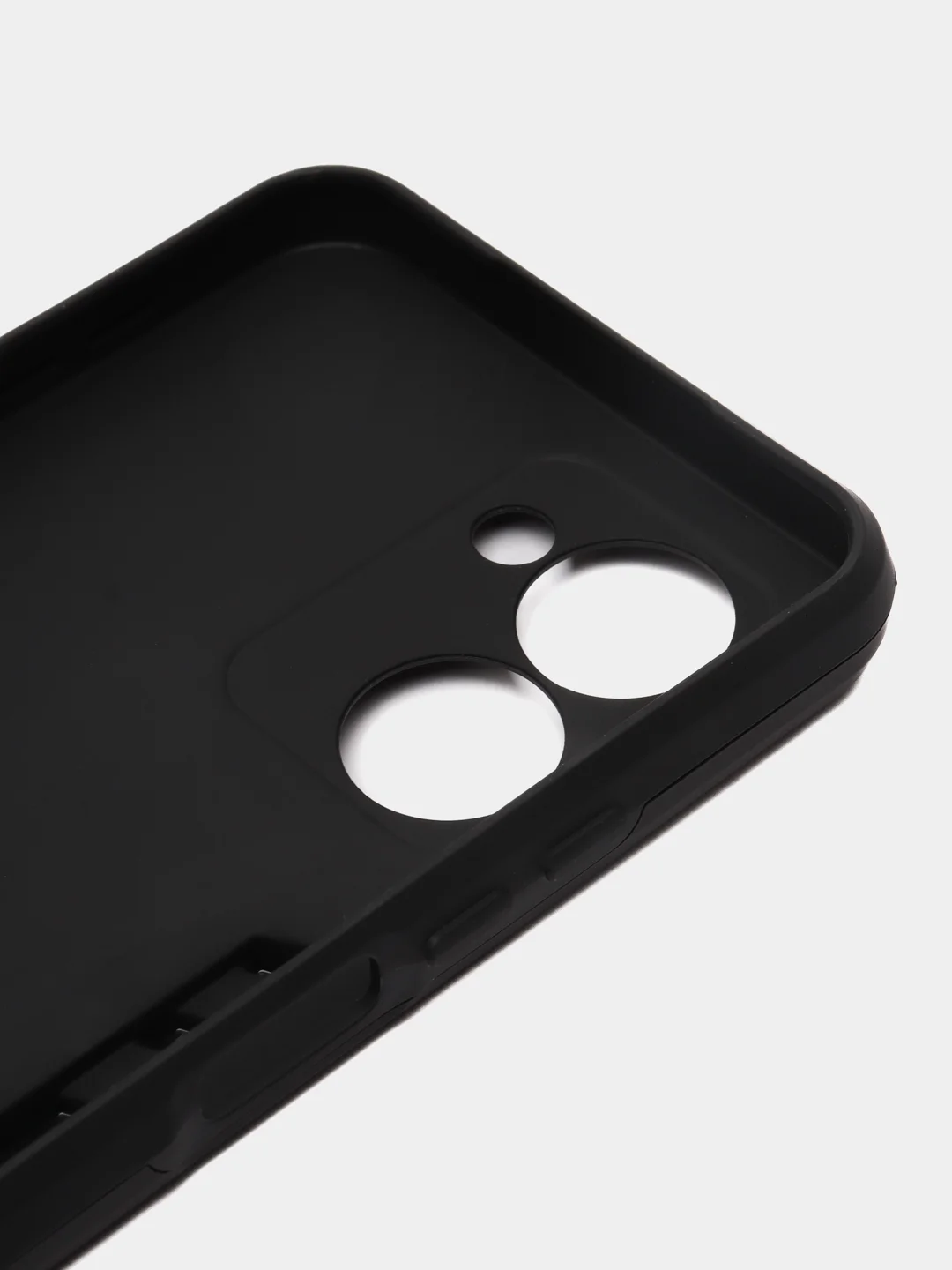 Черный чехол противоударный для Realme C33 (Реалми С33), с металлической подставкой