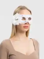 Белый маска карнавальная Кружево