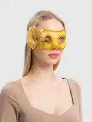 Желтый маска карнавальная Кружево
