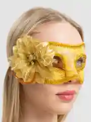 Желтый маска карнавальная Кружево