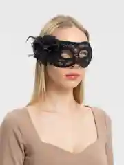 Черный маска карнавальная Кружево
