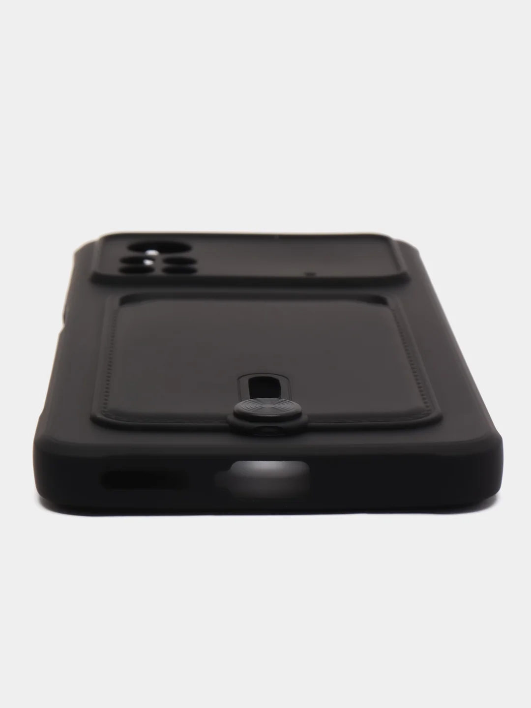 Черный чехол Xiaomi Poco X4 Pro (Сяоми Поко Х4 Про), силиконовый, с карманом для карты
