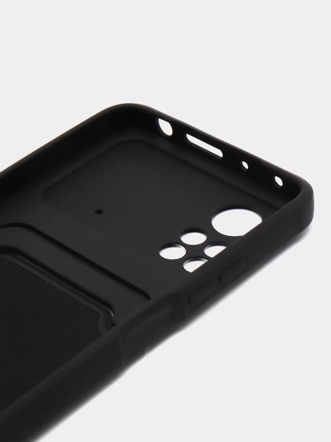Черный чехол Xiaomi Poco X4 Pro (Сяоми Поко Х4 Про), силиконовый, с карманом для карты