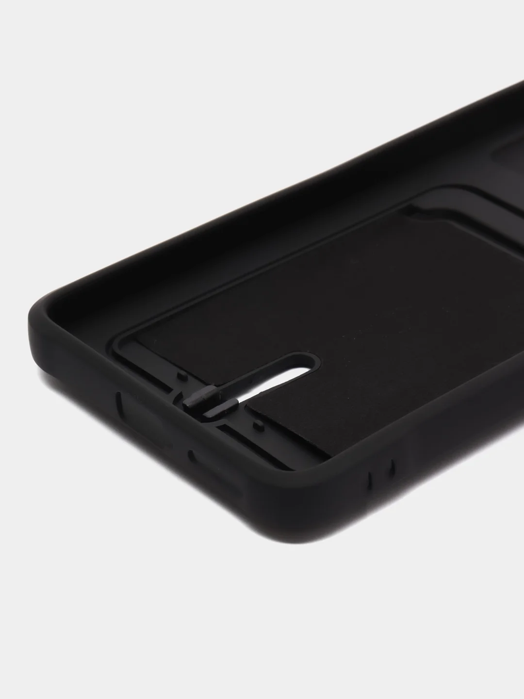 Черный чехол Xiaomi Poco X4 Pro (Сяоми Поко Х4 Про), силиконовый, с карманом для карты