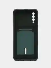 Зеленый чехол Samsung Galaxy, Самсунг Галакси A50 / A50s / A30s, силиконовый, с карманом для карты