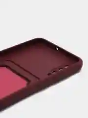 Бордовый чехол Samsung Galaxy, Самсунг Галакси A50 / A50s / A30s, силиконовый, с карманом для карты