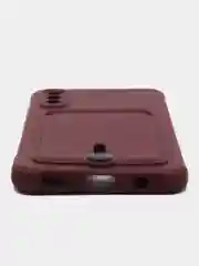 Бордовый чехол Samsung Galaxy, Самсунг Галакси A50 / A50s / A30s, силиконовый, с карманом для карты
