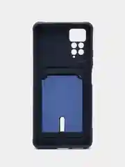 Темно-синий чехол Xiaomi Redmi Note 11 Pro / Note 12 Pro, Редми Нот 11 про с карманом для карты