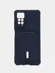 Темно-синий чехол Xiaomi Redmi Note 11 Pro / Note 12 Pro, Редми Нот 11 про с карманом для карты
