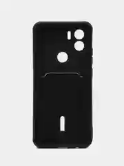 Черный чехол Xiaomi Redmi A1 Plus A2+ Poco C51 Редми А1 Плюс силиконовый, с карманом для карты