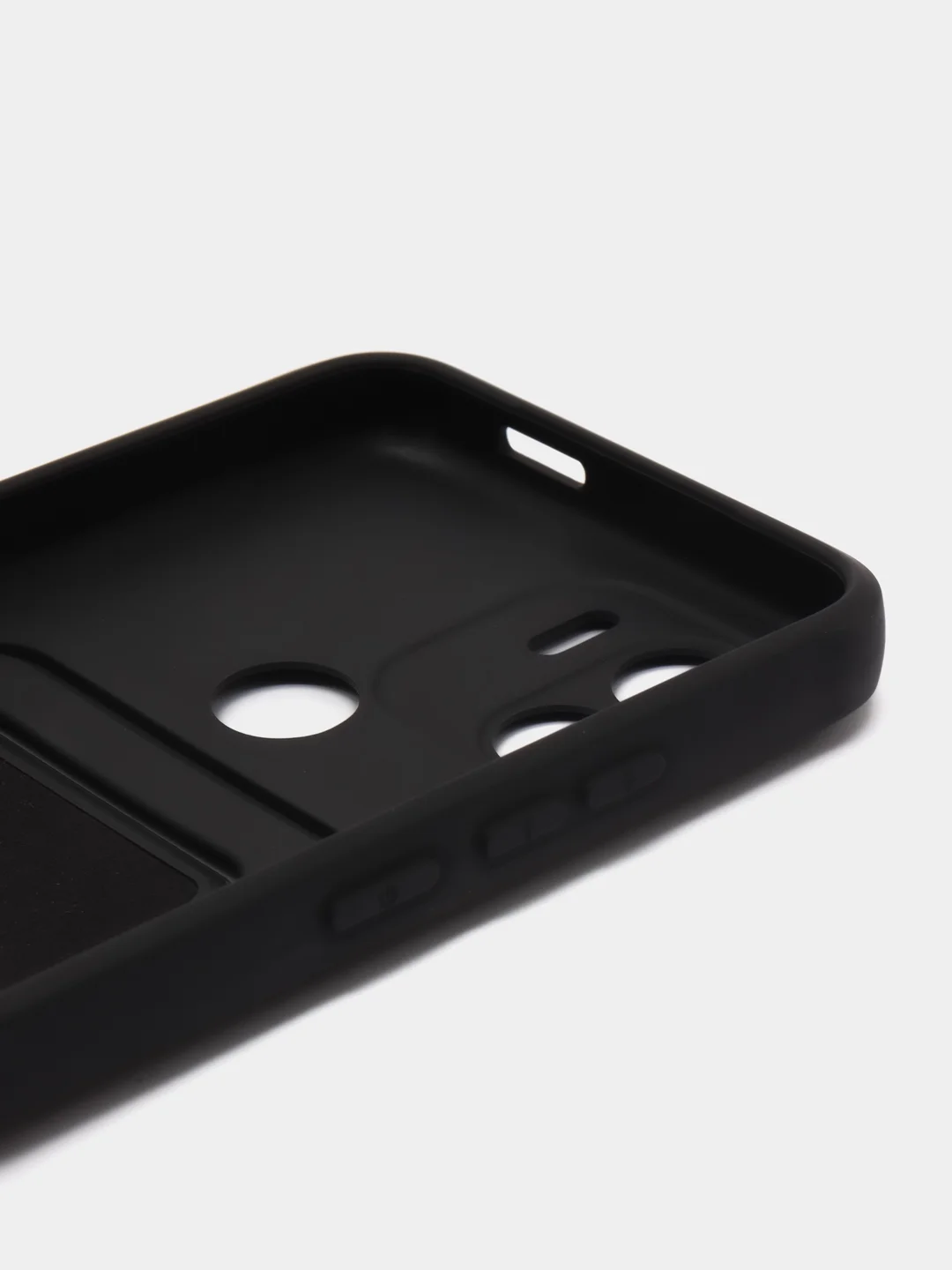 Черный чехол Xiaomi Redmi A1 Plus A2+ Poco C51 Редми А1 Плюс силиконовый, с карманом для карты
