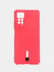 Тёмно-розовый чехол Xiaomi Redmi Note 11 Pro / Note 12 Pro, Редми Нот 11 про с карманом для карты