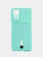 Бирюзовый чехол Xiaomi Redmi Note 11 Pro / Note 12 Pro, Редми Нот 11 про с карманом для карты