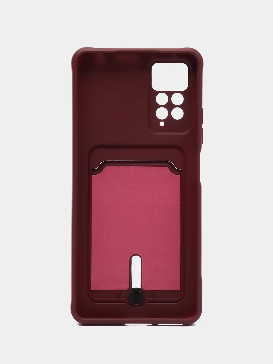 Бордовый чехол Xiaomi Redmi Note 11 Pro / Note 12 Pro, Редми Нот 11 про с карманом для карты