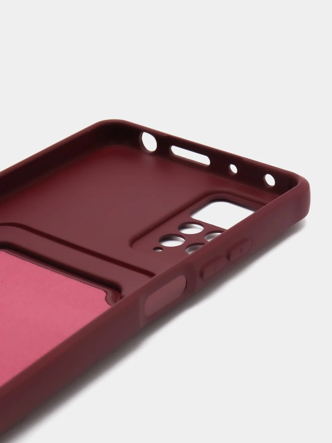 Бордовый чехол Xiaomi Redmi Note 11 Pro / Note 12 Pro, Редми Нот 11 про с карманом для карты