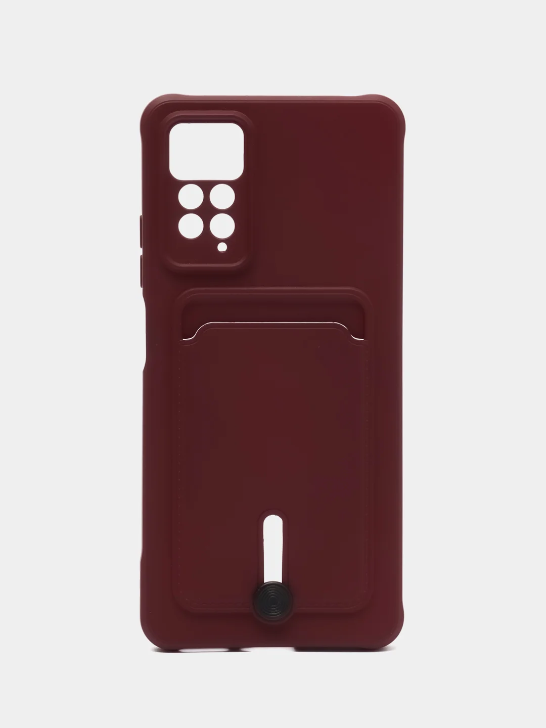 Бордовый чехол Xiaomi Redmi Note 11 Pro / Note 12 Pro, Редми Нот 11 про с карманом для карты