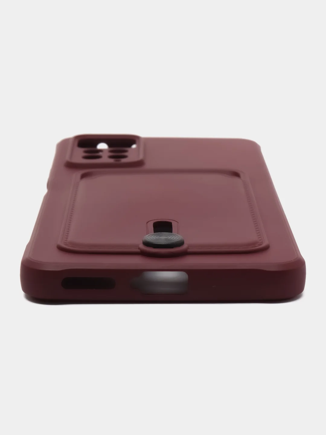 Бордовый чехол Xiaomi Redmi Note 11 Pro / Note 12 Pro, Редми Нот 11 про с карманом для карты