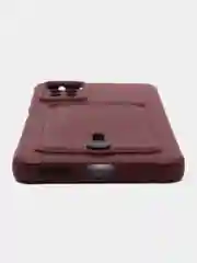 Бордовый чехол Xiaomi Redmi Note 11 Pro / Note 12 Pro, Редми Нот 11 про с карманом для карты