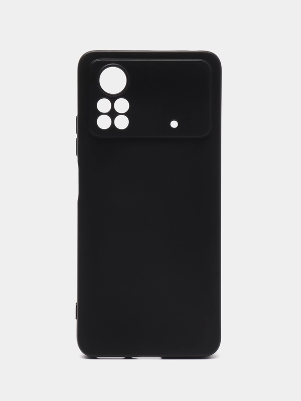 Чехол для Xiaomi Poco X4 Pro (Сяоми Поко Х4 Про) черный, силиконовый