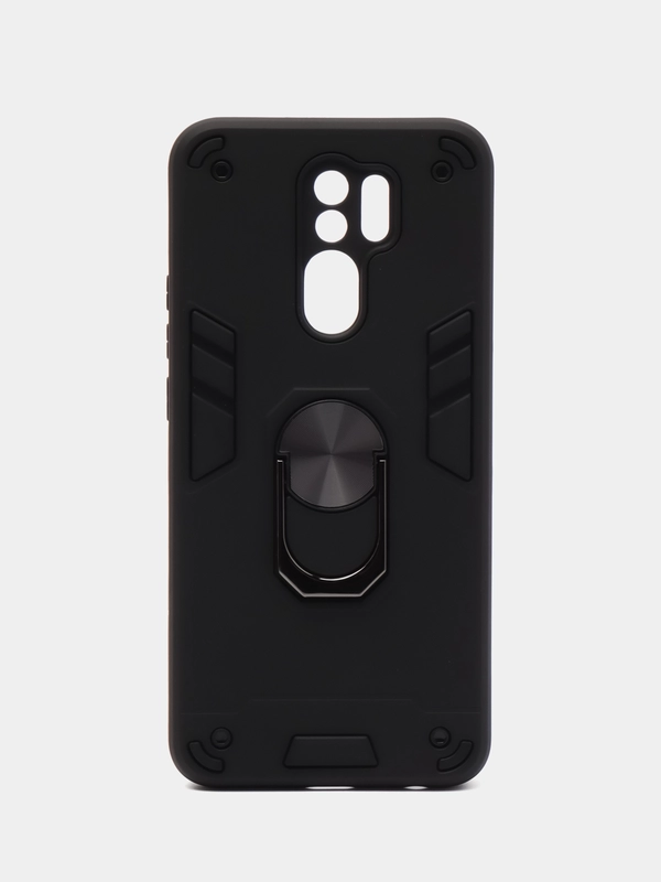 Чехол противоударный для Xiaomi Redmi 9 (Сяоми Редми 9), с металлической подставкой