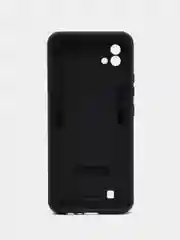 Угольный чехол противоударный для Realme C11 2021 / C20 (Реалми С20), с металлической подставкой