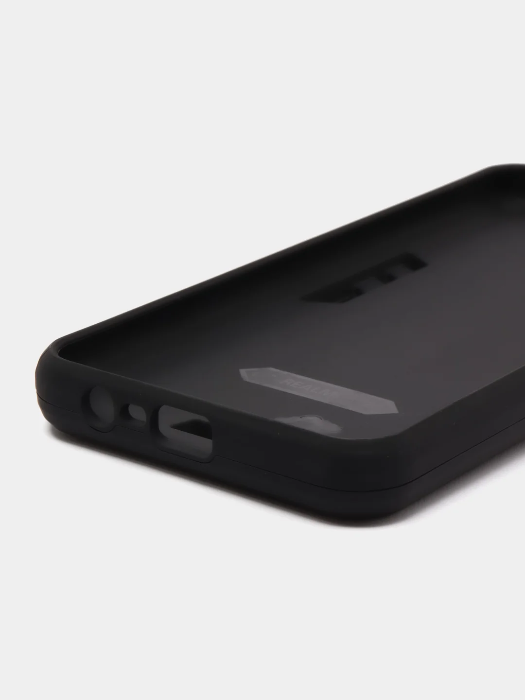Угольный чехол противоударный для Realme C11 2021 / C20 (Реалми С20), с металлической подставкой